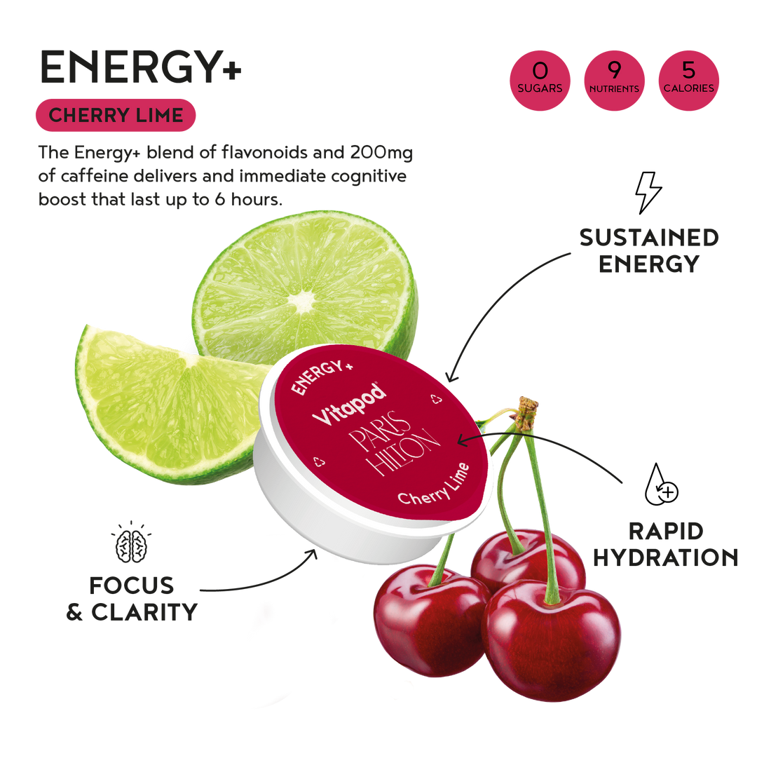 Paris Hilton x Vitapod Energy+ Cherry Lime, 28 pods