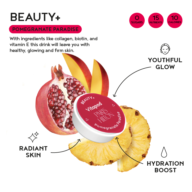 Paris Hilton x Vitapod Beauty+ Pomegranate Paradise, 28 pods